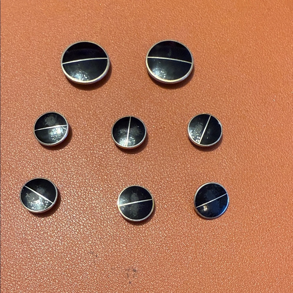 Black and Silver Blazer Button Set